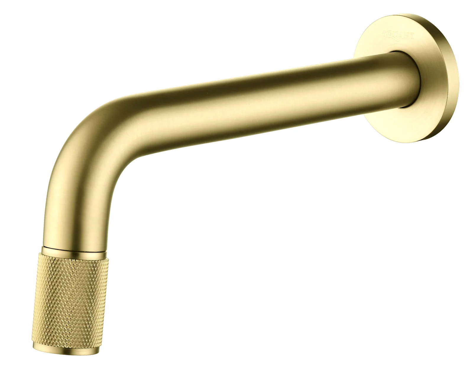 Aquant 1311 BG Wall-Mounted Spout · Brushed Gold — Knurled wall spout for basin or bath.