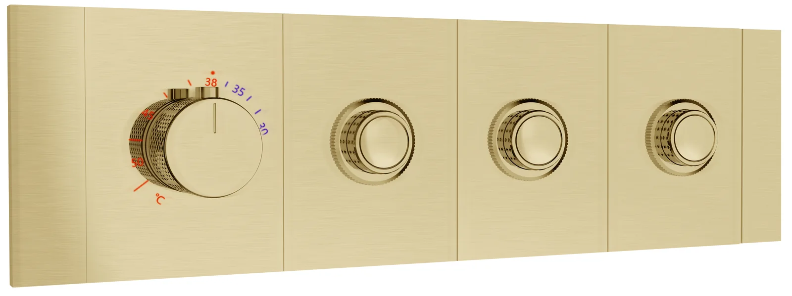 Aquant 2121 BG High-Flow Thermostatic Click-Select Diverter · Brushed Gold — Multi-function diverter with flow control.