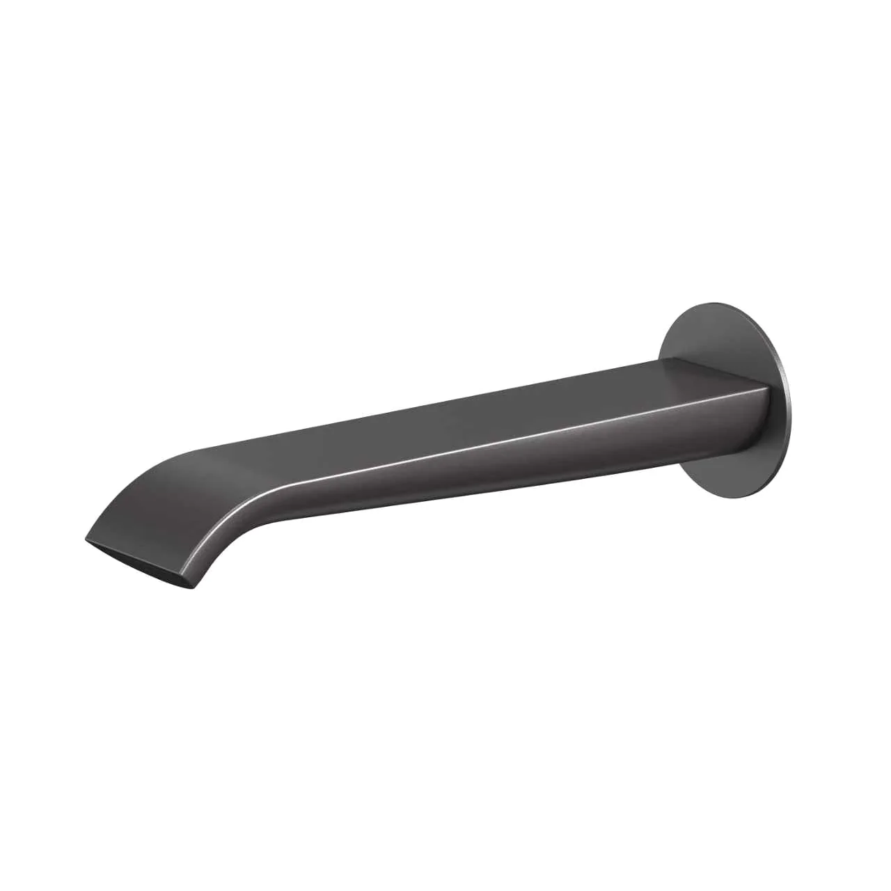 Aquant 1419 GG Brass Button Spout · Graphite Grey — Spout with integrated diverter button.