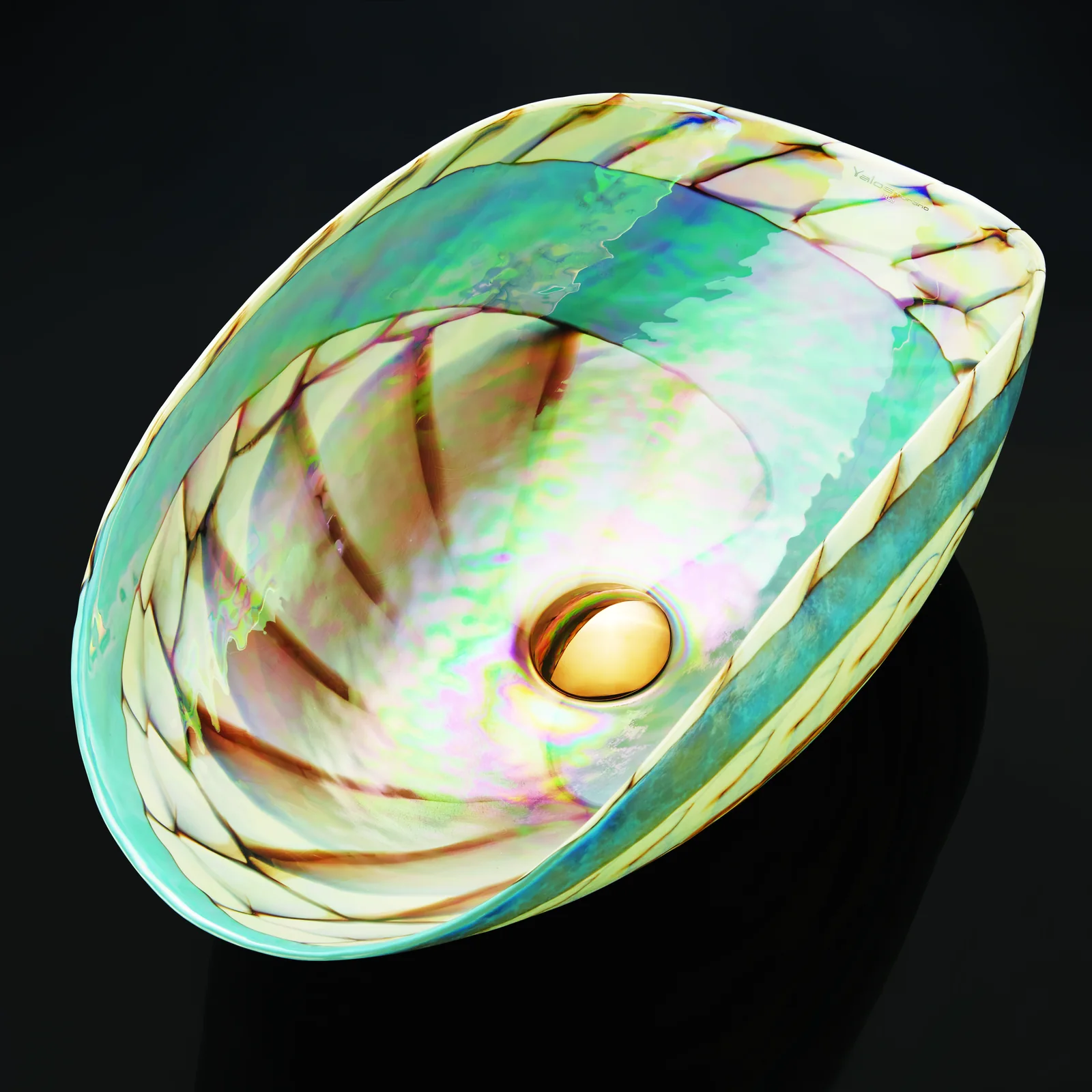 Yalos Tuareg Glass Basin · Tuareg — Expressive, earth-toned glass bowl.